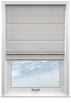Dew Drop, Metallic Silver - Motorised Roman Blind
